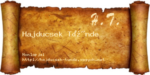 Hajducsek Tünde névjegykártya